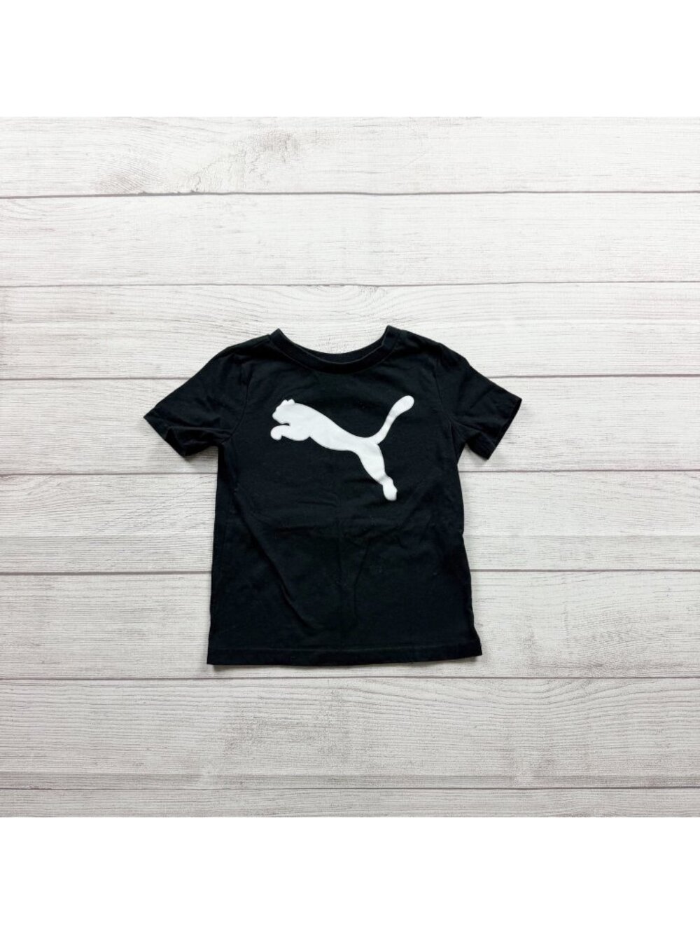 Puma Toddler Boys Black Logo T-Shirt Short Sleeve Cotton Lightweight 3T